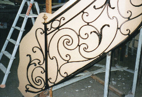 Rampe d'escalier, ferronerie, volute, rampe type Louis XVI, 16