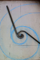 Volute en fer forgé, cintrage de fer acier, console en fer forgée